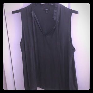 mossimo deep stone grey tie collar blouse size L